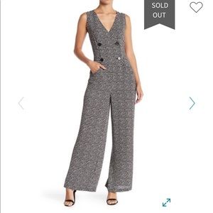 Max Studio Double Breasted Printed Jumpsuit